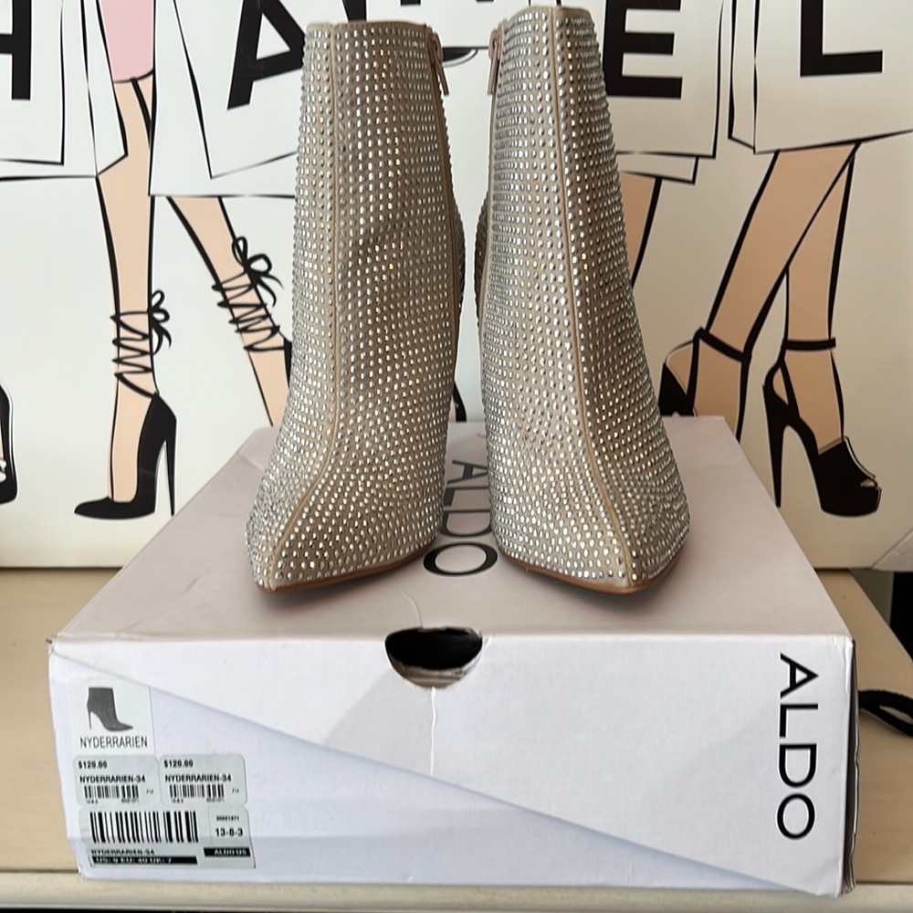 Aldo rhinestone ankle boots.